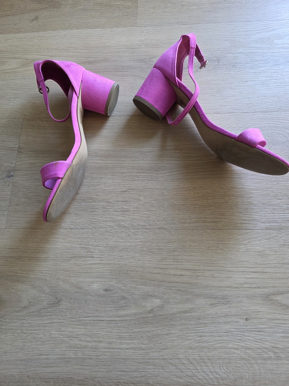 Aldo Hot Pink Ankle-Strap Open-Toe Heels - Picture 3 of 4
